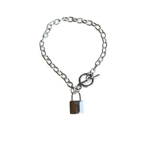 Pulsera Plateada Candado